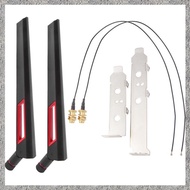 2X8Dbi Dual Band M.2 MHF4 U.Fl Cable to RP-SMA Pigtail WiFi Antenna Set for AX210 AX200 9260 9560 NG