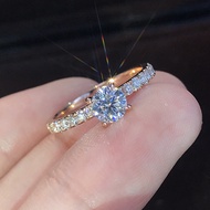 COD  S925 Silver Gold Plated Imitation Diamond Ring Fashion Crystal Engagement Ring Wedding