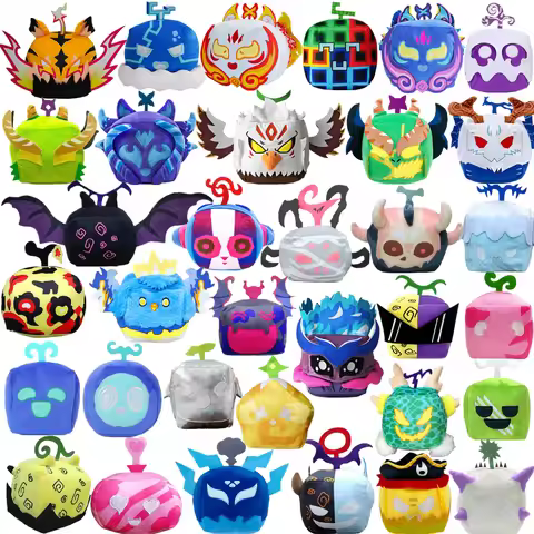 Blox Fruits Plush Toys Adventure Game Cartoon Box Plush Toys Cute Soft Stuffed Dolls Kids Birthday C