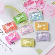 10Pcs/Bag Sweet Glitter Candy Nail Art Decoration Kawaii Sugar Sparkly Charm Resin Translucent Bonbon Ornament Manicure Parts W4
