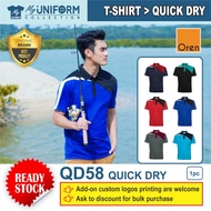 [Original Brand] Oren Sport QD58 Unisex Cool Fit Quick Dry Collar Polo Shirt / Microfibre / Ready St