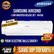 Samsung Aircond 1.5hp Inverter Deluxe Set - R410A - AIRCOND ONLY / INSTALLATION