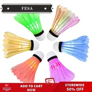 FESA [Flash Price] 6pcs LED Badminton Shuttlecocks Birdies Indoor Outdoor Badminton Equipment