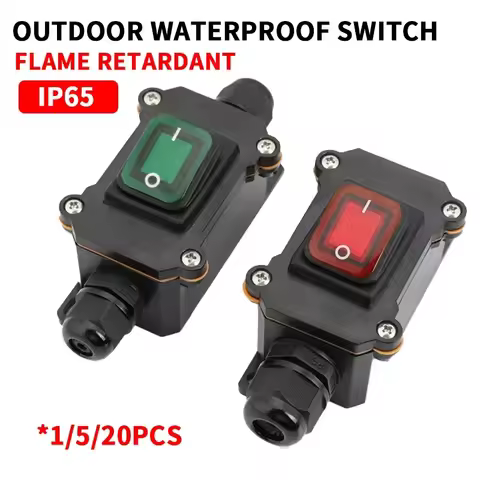 Switch Waterproof IP65,12V/24V/220V,Screw Waterproof Marine Rocker Switch With LED Outdoor Junction