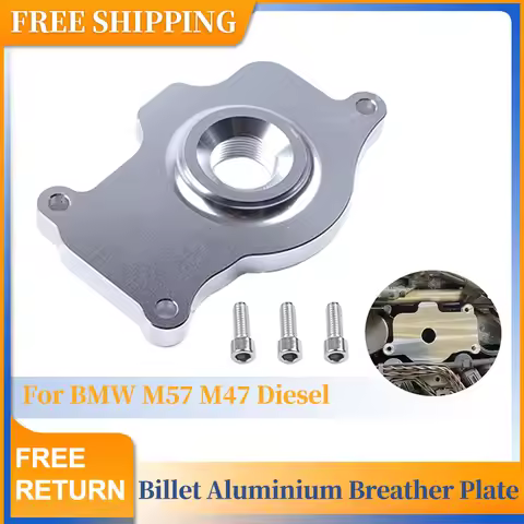 Upgraded Billet Aluminium Engine Breather Plate Compatible with BMW M57 or M47 Diesel Engine M57N M5