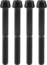 Wanyifa Titanium Ti M6 x 10 16 18 20 25 30 35 40 45 50 55 60 65mm Allen Hex Screw Socket Cap Tapered Bolt pack of 4 (M6X55mm, Black)