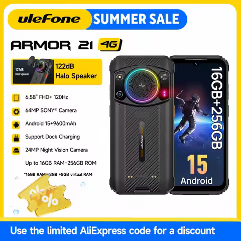 Rugged Phone Ulefone Armor 21 16GB RAM 256GB ROM Smartphone Android 15 G99 moblie phone 64MP 9600mAh