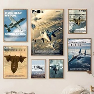 Fighter Aircraft F22 35 B2 SR71 A10 Poster Art Print Home Decor,No Frame Canvas Painting Gift XHVH