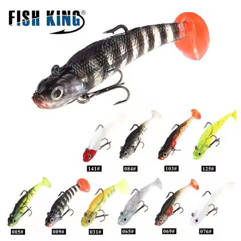 FISH KING 1PC 8/10CM 9g/21.5g Soft Bait Jig Fishing Lure Fish Swimbait Treble Hook Fishhook Fishing 