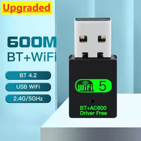 Driver Free AC600 600M Wireless USB WiFi Receiver Dual Band 2.4G 5G Bluetooth 5.0 WiFi Adapter Fit L