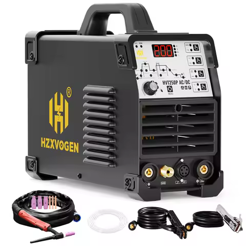HZXVOGEN 6IN1 HVT250P AC/DC HF TIG Welding Machine Multi Function Aluminum/Stainless Welding Pulse 2