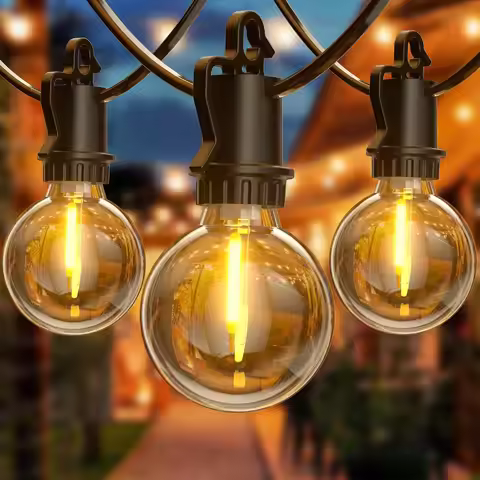LED G40 Globe String Lights, EU 220V , 100FT/30M 100bulbs Plastic G40 Bulbs For Christmas Party Gard