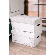 WHITE CARDBOARD FILE BOX 38x26x21 CM | ARCHIVE BOX STORAGE BOX DOCUMENT | HOME OFFICE FILE FILE STOR