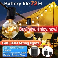 In stock Sola String Lights G40 Tungsten Patio Fairy Light String  waterproof Outdoor LED Bulb Chris