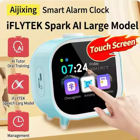 AI Smart Alarm Clock for Kids LLM Learning Assistant Voice Control Study Timer Parent App, Eye Prote