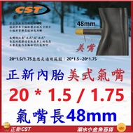 20 * 1.5/1.75 American Nozzle 48mm Genuine New Inner Tube CST Inner Tube 20X1.75 20 * 1.5 20 * 1.7 A