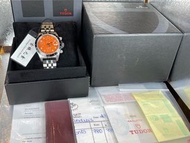 Tudor Chronograph 79260 罕見橙色．白字．梗圈．書仔 出世紙．買單．皮套．內外盒