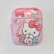 หูฟังเคสป้องกันหูฟังลายการ์ตูนคิตตี้ลายคลื่นสำหรับ AirPods Gen 1/2 Gen 3 4 Proหูฟัง Pro2