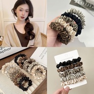 Simple 5-color baisic hair tie Combo in smooth, shiny fabric for women CB43