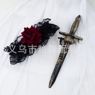 Pirate Knife Black Buck Leg Cover Halloween Day Prom Dress Up Accessories Accessories Knife Plastic 