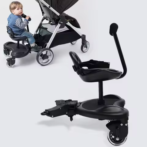 Universal 2-in-1 Stroller Board w/ Detachable Seat,Buggy Board for 2 to 6-Year 25 Kg,Toddler Attachm