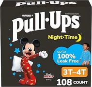 Pull-Ups Boys' Night Time Potty Training Pants, Size 3T-4T Overnight Training Underwear (32-40 lbs),