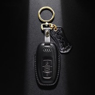 義大利植鞣牛皮汽車鑰匙保護套 適用奧迪a4L a6l a8l a5 q5 a7