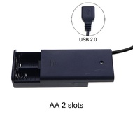 YuXi 18650 AA/AAA 2/3/4 Slot Battery Holder Battery Storage Box With USB Plug Terminal Line With Cov