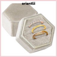 ORIENTLIIY 3 Slots, Velvet Jewelry Ring Box, Proposal Engagement Women