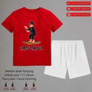 KATUN Aura Farming Pacu Viral Cotton Line Children's Clothes Set for Ages 1-11 Years