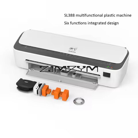 SL388 Multifunctional Laminator Machine Set A4 Size Hot and Cold Lamination 2 Roller System for A4/A