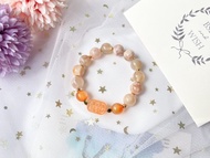 【雲遊】天然橙瑪瑙 櫻花瑪瑙 14K包金設計款手鍊