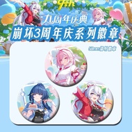 Game Honkai Impact 3 Kiana Kaslana Elysia Raiden Mei Badge Button Brooch Pins Cosplay Collection Toy