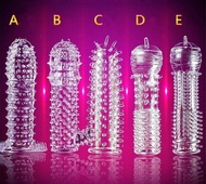 CONDOM 5PCS/SET REUSABLE KONDOM BERDURI & MELAMBATKAN EJAKULASI (PASTI BINI SYOK)