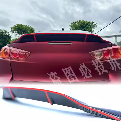 Suitable for 2009-2017 Mitsubishi Lancer Evo GT R style rear trunk spoiler wing carbon fiber body ki