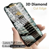 3D Diamond Cut Edge Phone Screen Protective Film For iPhone 17 11 12 13 14 15 16 Pro Max Plus 17Air 