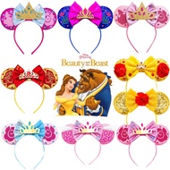 Disney Beauty and the Beast Headband for Girls Enchanted Rose Ears Hairband Women Crown Bow Hair Acc