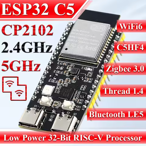 CP2102 ESP32-C5 Development Board Dual-frequency 2.4G 5GHz WiFi Module ESP32-C5-DevKitC-1 N4 4MB Fla
