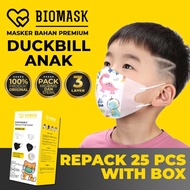 Biomask Masker Duckbill Anak 1 Box 25Pcs Earloop Masker Anak Kids Face