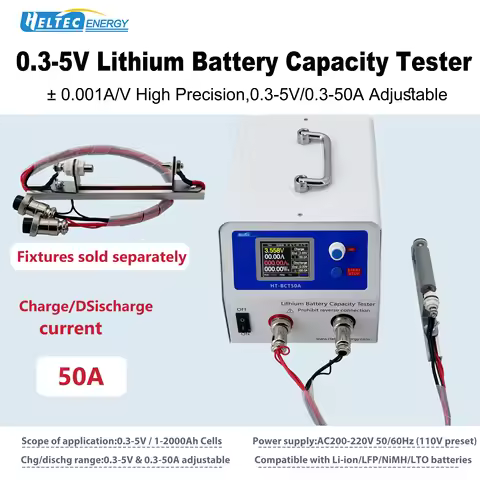 Heltec 10A 50A Battery Charge Discharge Controller | 5V-30V Capacity Load Tester for NCM, LiFePO4, N
