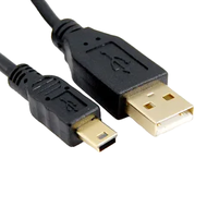 Cable USB 2.0 A公 Mini 5Pin 傳輸線  0.3m  USBAM5PP0.3BK  1條