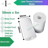 ONELABEL Thermal Sticker Label 57/58 MM X 5 METERS ~ 57X30 58X30 Continuous