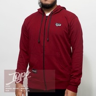 ZIPPER HOODIE DISTRO PREMIUM TYPOGRPH MARUN