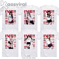 KAOSVIRALDOTCOM KPOP T-SHIRT IVE WONYOUNG GAEUL YUJIN REI LEESEO LIZ MAGAZINE STYLE T-SHIRT COMBED 3