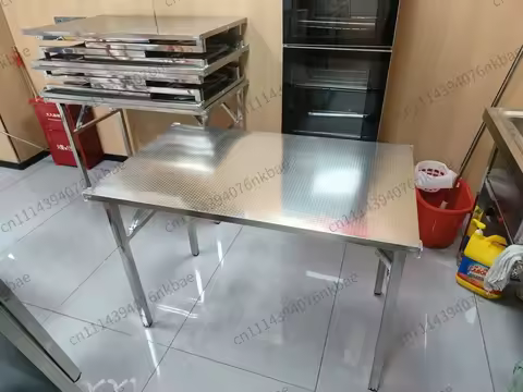 Stainless Steel Foldable Buffet Table Portable Dining Camping Commercial Desk