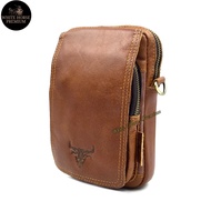 XL Size Rush Rider Leather Mobile Phone Bag Men Leather Pouch Waist Bag Handphone Bag