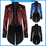 Men Victorian Medieval Coat Punk Tuxedo Halloween Cosplay Costume Tailcoat Gothic Steampunk Trench F