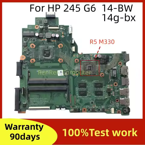 DA00P2MB6D0 0P2 FOR HP 245 G6 14-BW 14G-BX TPN-Q187 Laptop motherboard DDR4 with A6 A9 CPU R5-M330 2