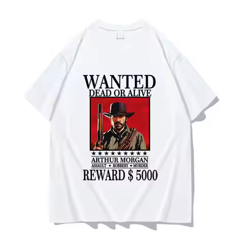 Red Dead Redemption 2 Pattern Print Peripheral GTA5 Grand Theft Auto Arthur Morgan Short-sleeved T-s