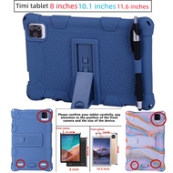 Timi Tablet Shockproof Case 8 inches 10.1 inches 11.6 inches Soft Silicon Shockproof Case Kickstand Kids Cover Heat Dissipation Shell